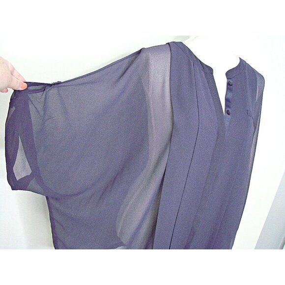 Lane Bryant Womens Purple Sheer Dolman Sleeve Pullover SS Tunic Top Size 26/28 - Picture 3 of 9